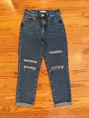 PacSun Blue Distressed Mom Jeans